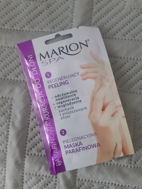 Marion SPA, Parafinowa kuracja dla dłoni, 2-etapowa, Regenerujący peeling, Pielęgnacyjna maska parafinowa