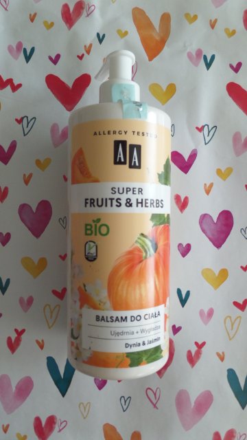 AA Super Fruits & Herbs, Balsam do ciała, Ujędrniająco - wygładzający, Dynia & Jaśmin