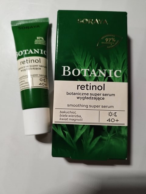 Soraya Botanic, Serum do twarzy, Retinol, Botaniczne, Super serum, Wygładzające, Na dzień i na noc, 40+