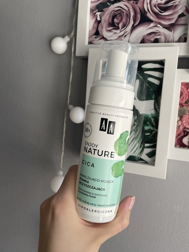 AA Enjoy Nature, Cica, Pianka oczyszczająca do twarzy, Nawilżająco-kojąca