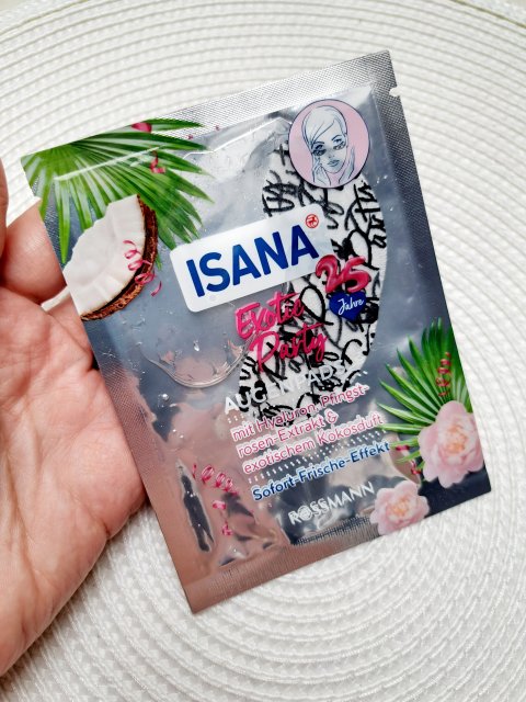 Isana Płatki pod oczy, Exotic Party, Z kwasem hialuronowym i ekstraktem z piwonii, Kokosduft