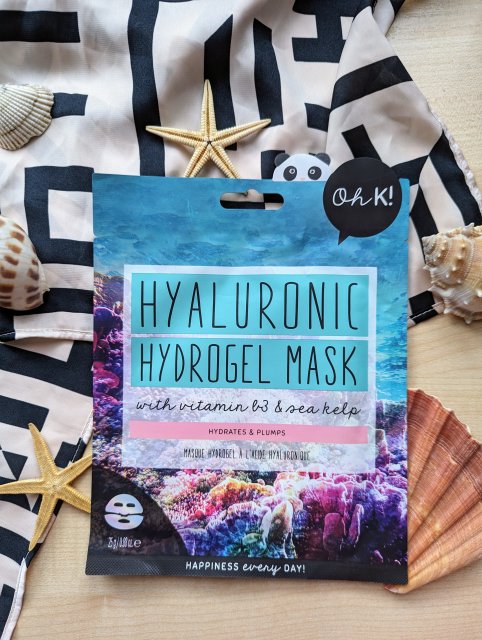 Oh K! Maska do twarzy w płacie, Hydrożelowa, Hyaluronic Hydrogel Mask, Z witaminą B3 i wodorostami morskimi