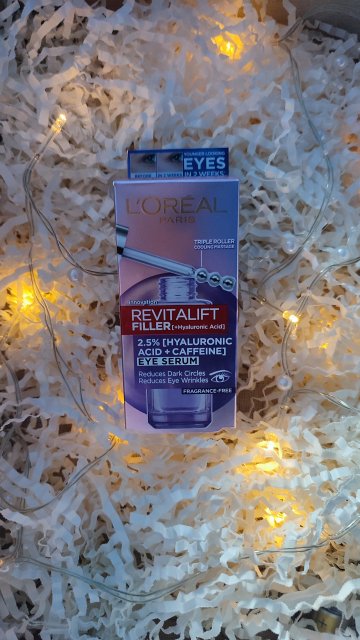 L'Oréal Revitalift Filler, Serum pod oczy, Kwas hialuronowy i kofeina, Zmniejsza cienie pod oczami i redukuje zmarszczki