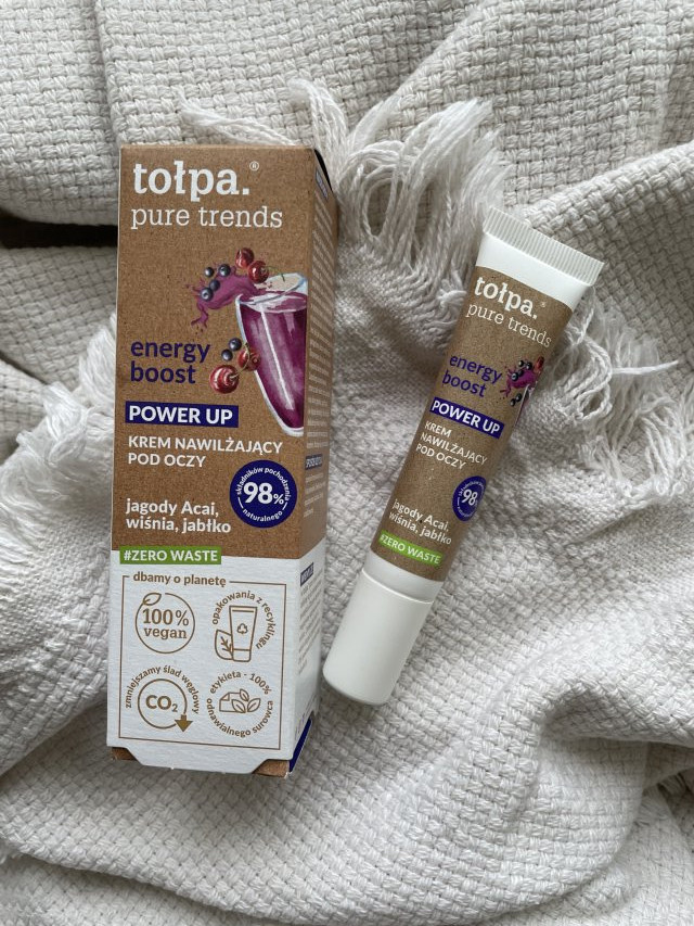 Tołpa Pure Trends, Energy Boost, Krem pod oczy, Nawilżający, Power Up, Jagoda Acai, wiśnia i jabłko