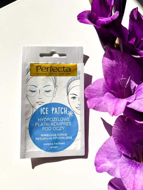Perfecta Ice Patch, Hydrożelowe płatki kompres pod oczy przeciw cieniom i opuchliźnie, Zielona herbata i aloes