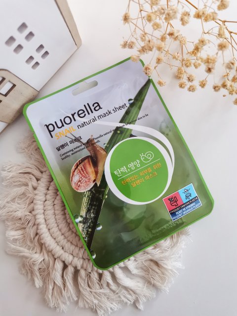 Puorella Maska do twarzy w płacie, Snail Natural Mask Sheet