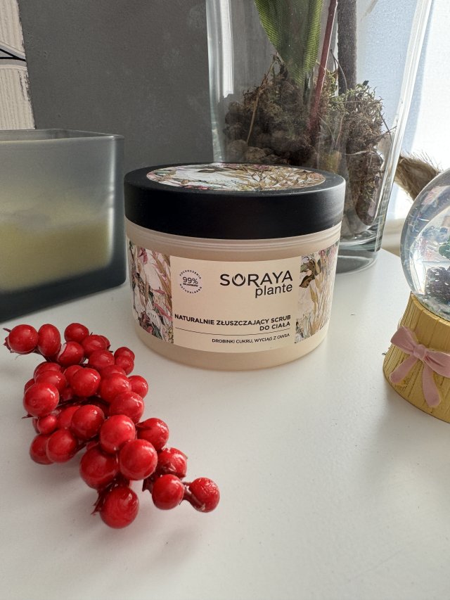 Soraya Plante, Scrub do ciała, Naturalnie wygładzający, Drobinki cukru, Wyciąg z owsa