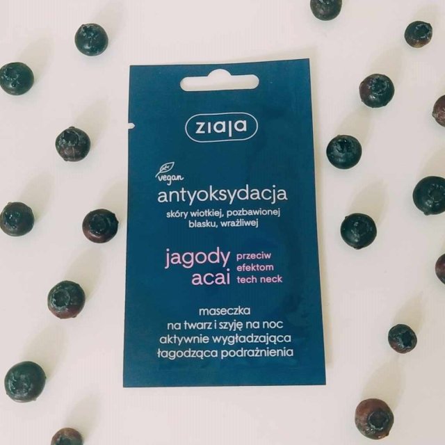 Ziaja Antyoksydacja, Jagody Acai, Maseczka na twarz i szyję, Na noc