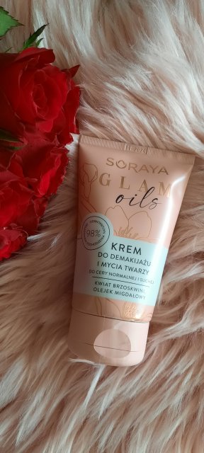 Soraya Glam Oils, Krem do demakijażu i mycia twarzy, Kwiat brzoskwini, olejek migdałowy, Dla cery normalnej i suchej