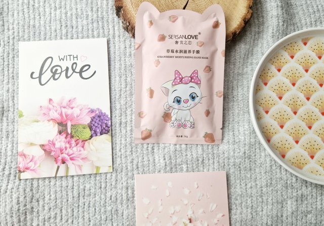 Sersanlove Maska do rąk w formie rękawiczek, Strawberry, Nawilżająca