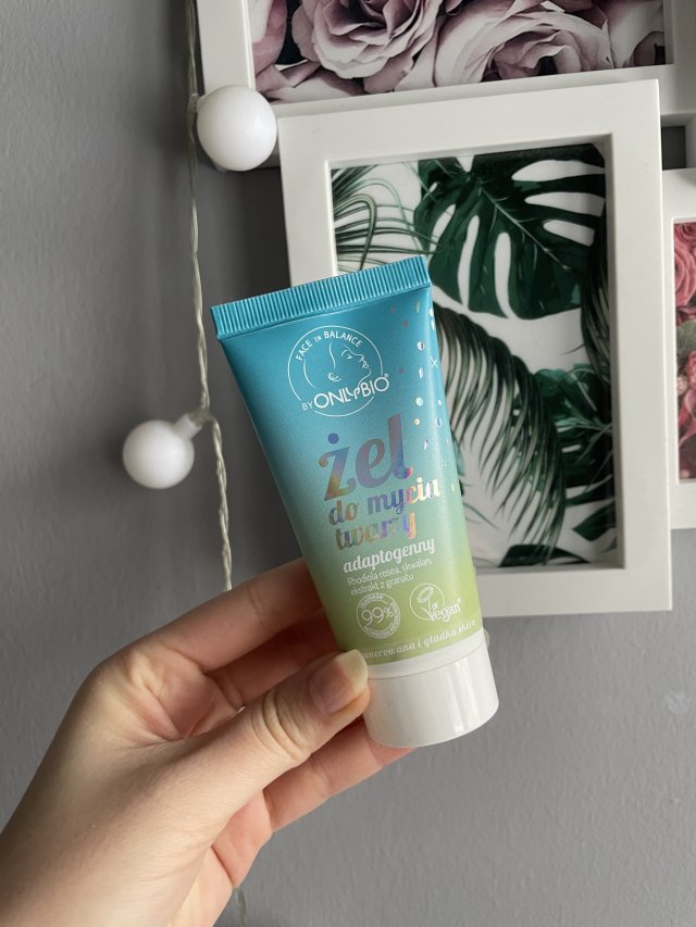 OnlyBio Żel do mycia twarzy, Adaptogenny, Skwalan, ekstrakt z granatu, rhodiola rosea