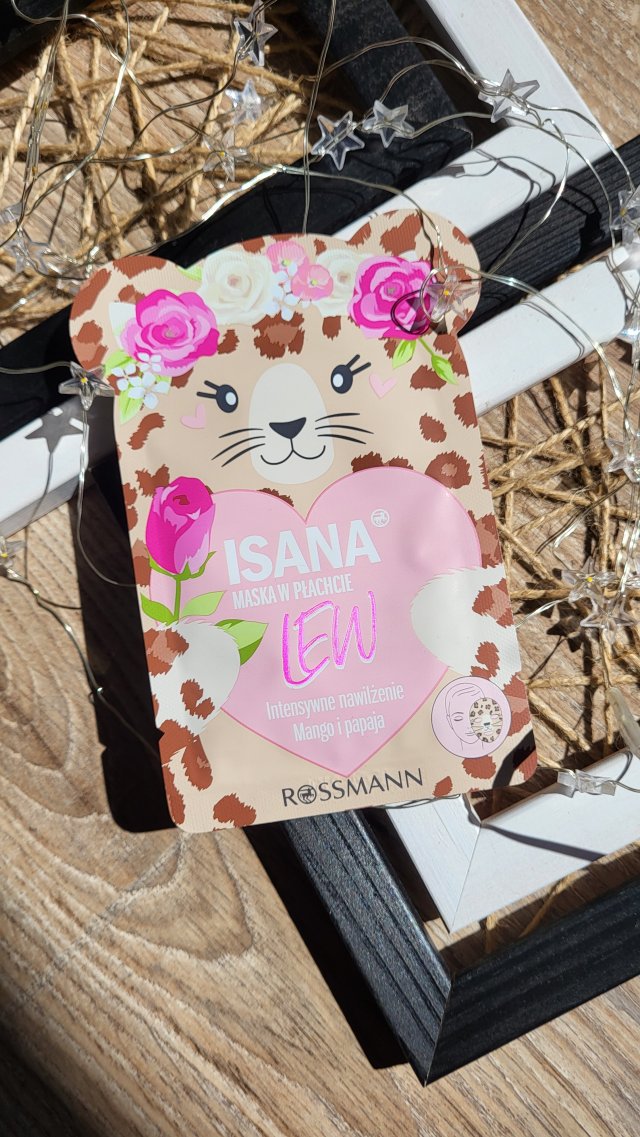 Isana Maseczka do twarzy w płacie, Lew, Intensywne nawilżenie, Mango i Papaja 