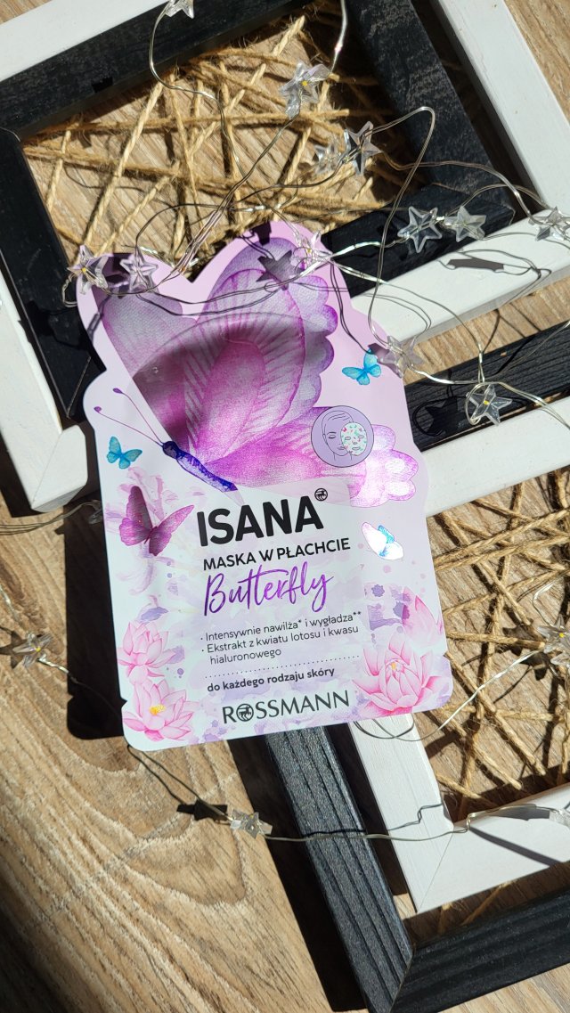 Isana Maska do twarzy w płacie, Butterfly, Ekstrakt z lotosu i hialuron