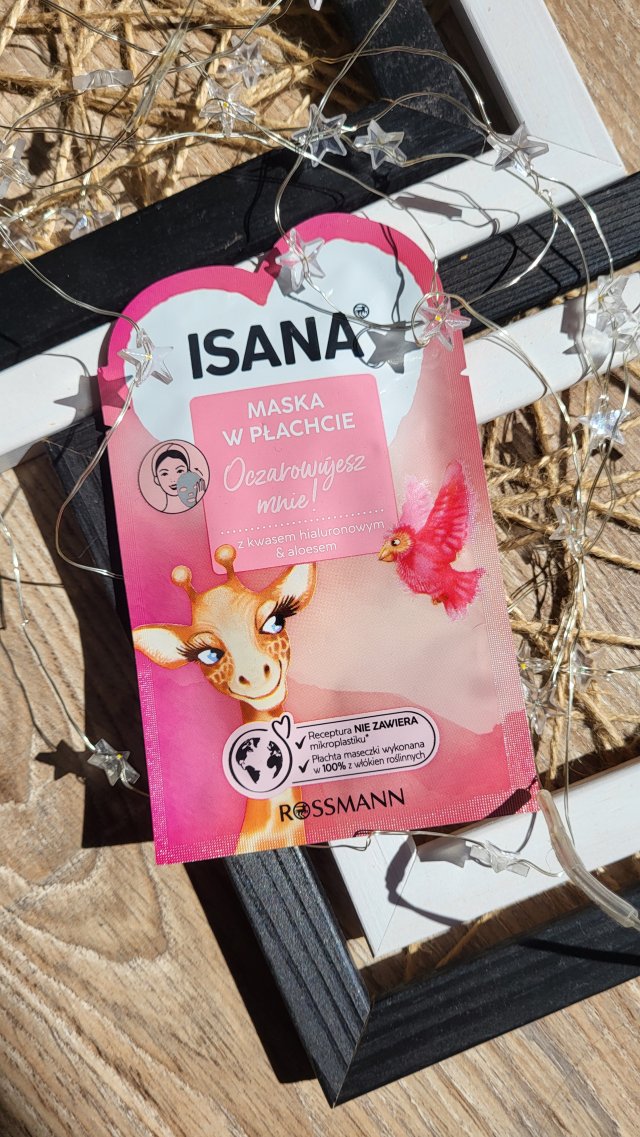 Isana Maseczka do twarzy w płacie, Oczarowujesz mnie !, Z kwasem hialuronowym & aloesem 