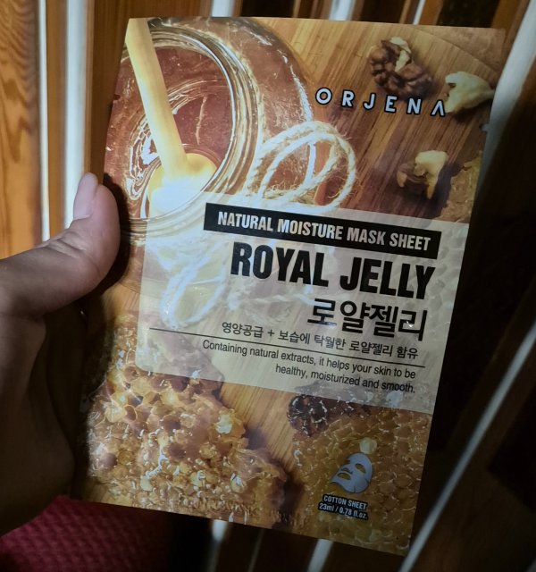 Orjena Maska do twarzy w płacie, Royal Jelly, Z mleczkiem pszczelim, Nawilżająco-odżywcza 