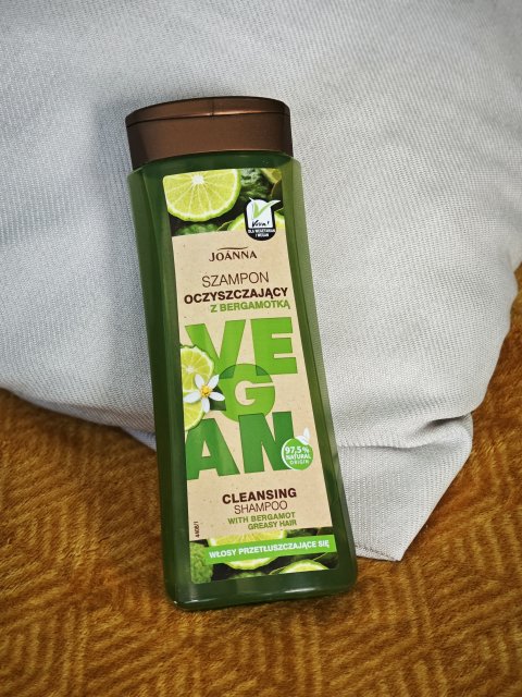 Joanna Vegan, Szampon do włosów, Oczyszczający, Z bergamotką