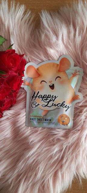 Maxbrands Marketing B.V. Face Sheet Mask, Maseczka do twarzy w płacie, Happy Go Lucky, Peach Extract