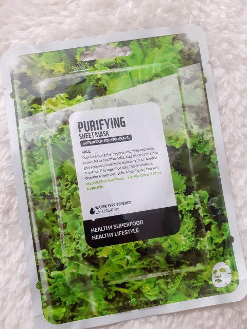 Farmskin Maska do twarzy w płacie, Superfood for Skin, Oczyszczająca, Jarmuż