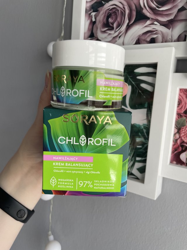 Soraya Chlorofil, Krem do twarzy, Nawilżający, Balansujący, Chlorofil + mirt cytrynowy + algi Chlorella