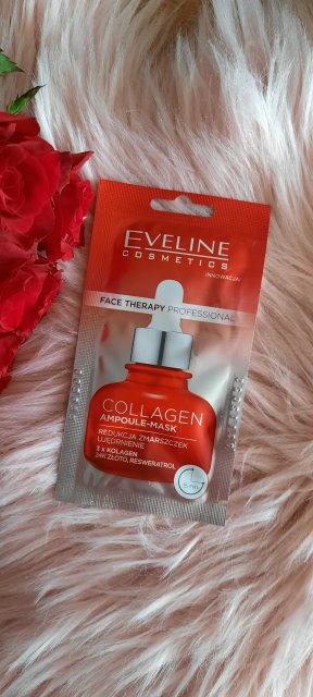 Eveline Face Therapy Professional, Maseczka do twarzy, Collagen Ampoule-Mask, Redukcja zmarszczek, ujędrnienie 