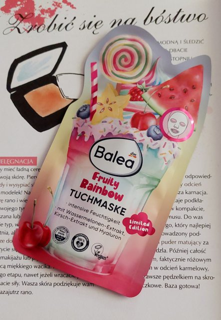 Balea Maseczka do twarzy w płacie, Fruity Rainbow