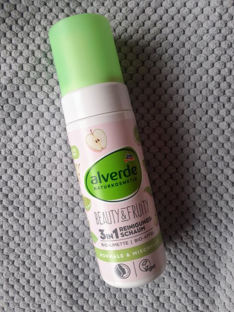 Alverde Beauty & Fruity, Pianka do mycia twarzy, Dla cery normalnej i mieszanej, Bio Limonka & Bio Jabłko