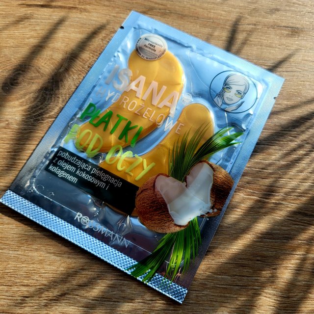 Isana Płatki pod oczy, Hydrożelowe, Pobudzająca pielęgnacja, Z olejem kokosowym i kolagenem 