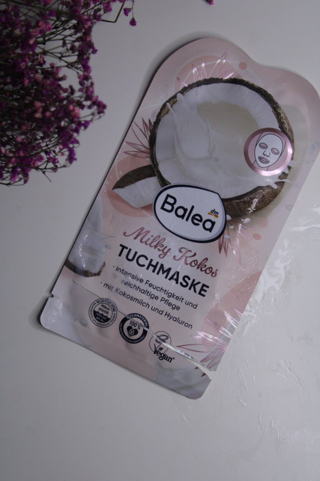 Balea Maseczka do twarzy w płacie, Hydrożelowa, Olejek kokosowy, Woda morska i Hialuron