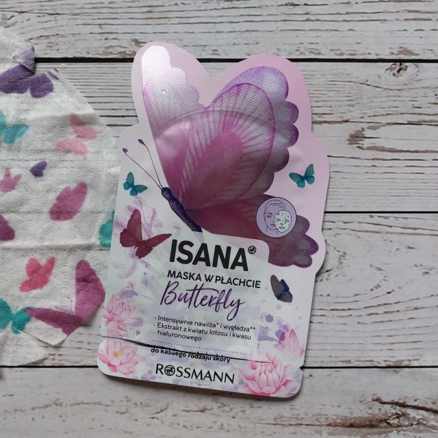 Isana Maska do twarzy w płacie, Butterfly, Ekstrakt z lotosu i hialuron