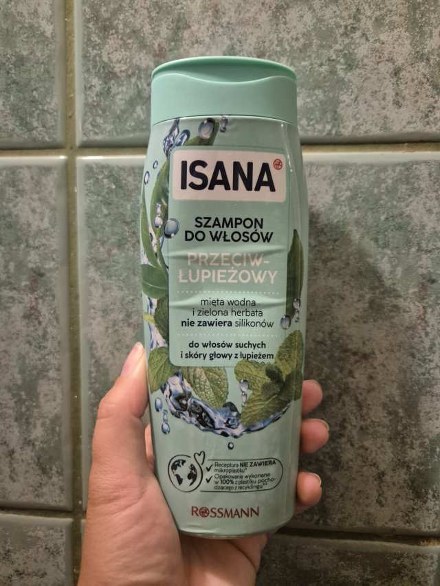 Isana Szampon do włosów, Przeciwłupieżowy, Water Mint & Green Tea