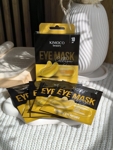 Kimoco Beauty Płatki pod oczy, Hydrożelowe, Collagen & Gold, Ujędrniająco-rozświetlające