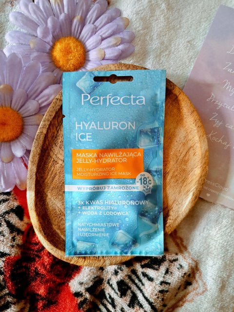 Perfecta Hyaluron Ice, Maska do twarzy, Hydro-Jello, Lodowa, Natychmiastowe lodowe nawilżenie i ujędrnienie cery, Cryotherapy Formula
