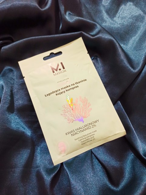 Marion MI MARION, Maska na tkaninie, Łagodząca, Kojący Kompres, Kwas hialuronowy, Niacynamid 2%