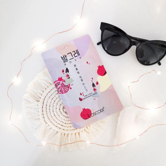 Coscodi Maska do twarzy w płacie, Rosy, Pink Light Pomegranate Mask
