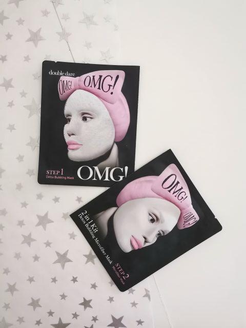 Double Dare Dwuetapowy zabieg pielęgnacyjny, OMG! 2w1, Detox bubbling mask & Microfiber mask