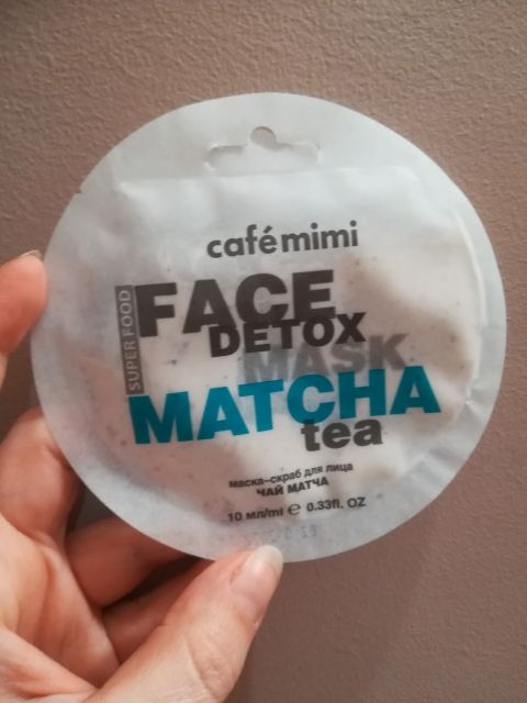 Café MIMI Maseczka-scrub do twarzy, Matcha & Aloe Vera 