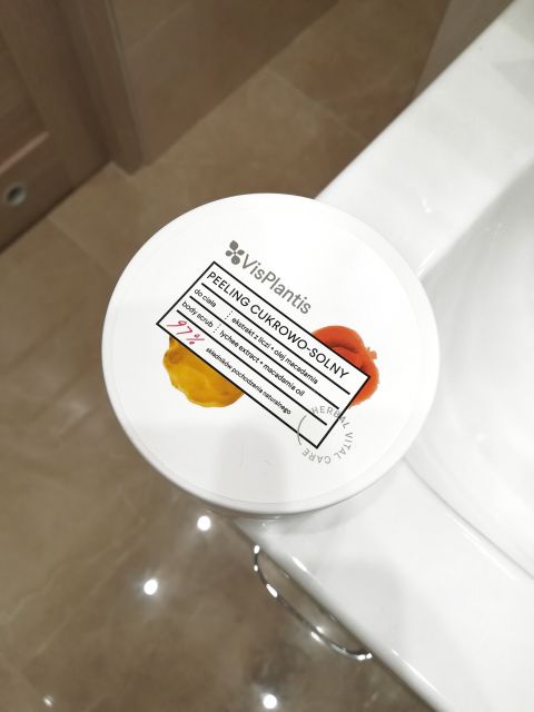 Vis Plantis Peeling do ciała, Cukrowo-solny, Ekstrakt z liczi + olej macadamia 