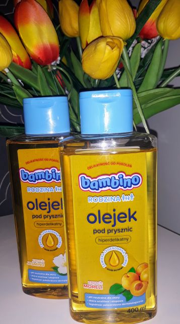 Bambino Olejek pod prysznic, Hipoalergiczny, Oliwka + olejek rycynowy