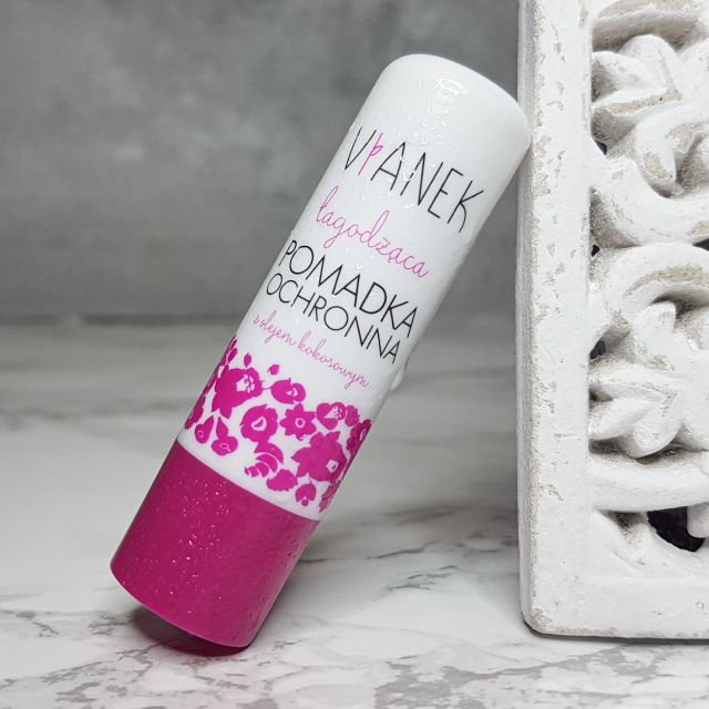 Sylveco Vianek, Pomadka ochronna do ust, Seria różowa, Łagodząca z olejem kokosowym