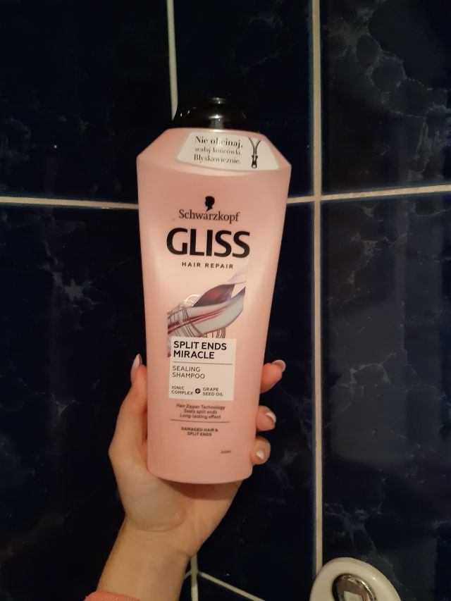 Schwarzkopf Gliss, Split Ends Miracle, Szampon do włosów, Z kompleksem jonowym i olejem z pestek winogron