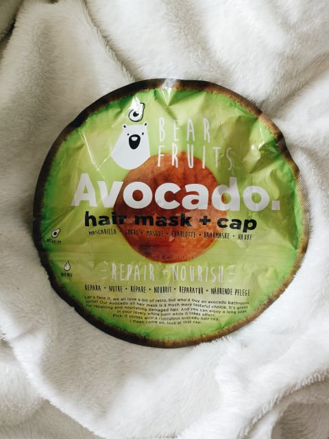 Bear Fruits Maska do włosów z czepkiem, Avocado Hair Mask, Repair + Nourish