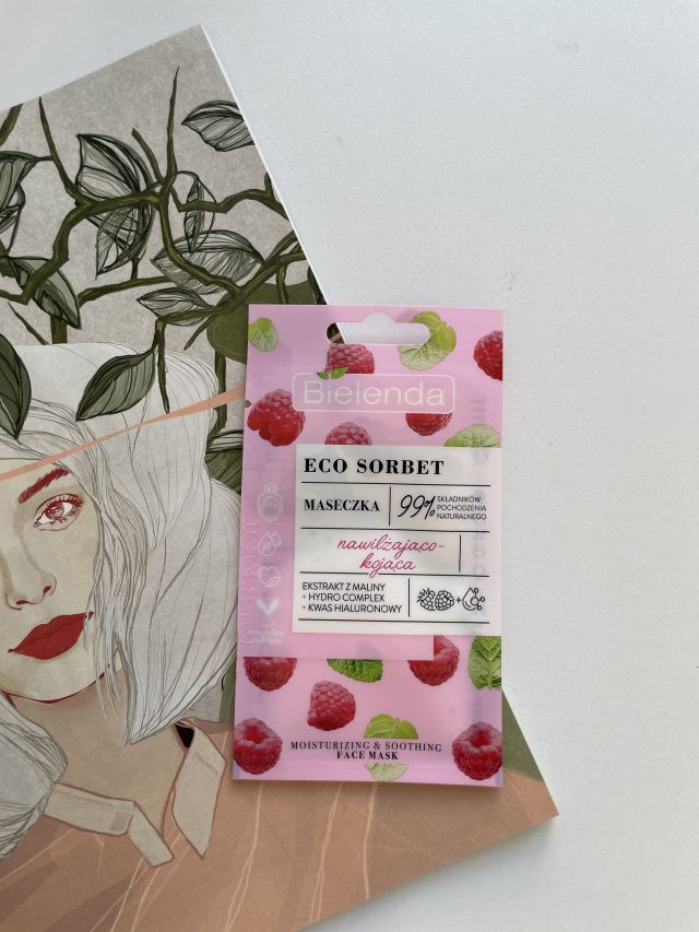Maseczka kojąco-nawilżająca z ekstraktem z maliny Eco Sorbet Bielenda 