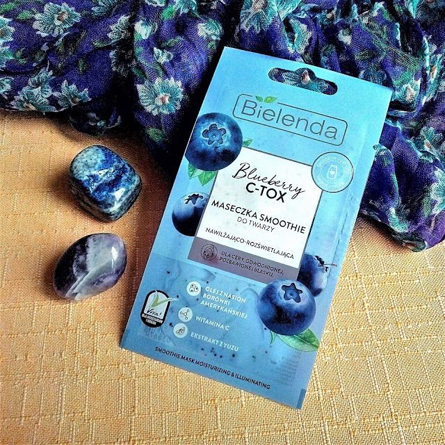 Bielenda Blueberry C-TOX, Maseczka do twarzy, Smoothie, Nawilżająco-rozświetlająca, Dla cery odwodnionej, pozbawionej blasku