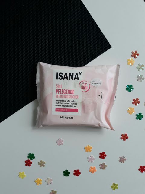Isana Chusteczki do demakijażu, 5w1, Oczyszczające