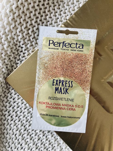 Perfecta Express Mask, Rozświetlenie, Koktajlowa maska S.O.S, Promienna cera