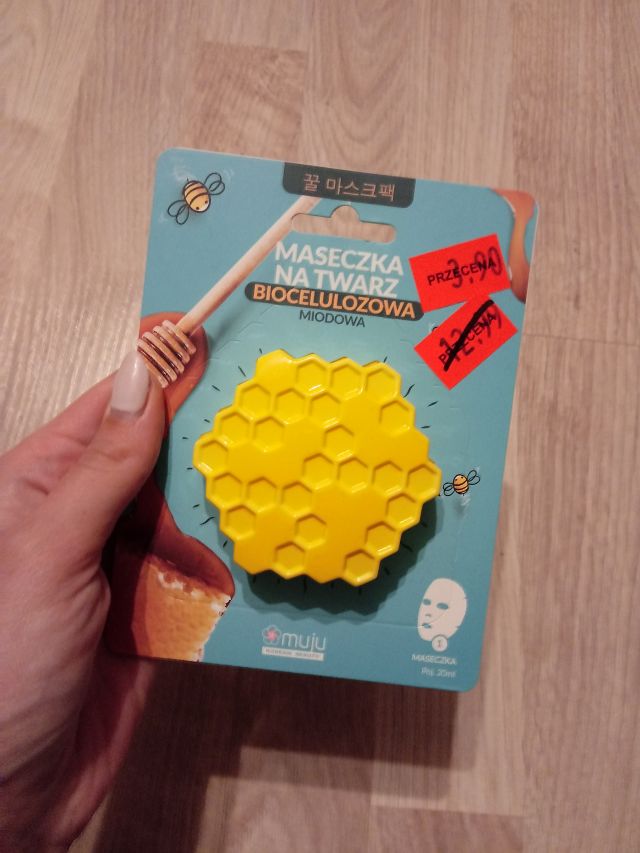 Muju Maska do twarzy w płacie, Biocelulozowa, Miód