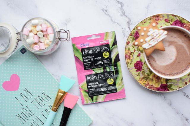 Cien Food For Skin, Maska do twarzy, Łagodząca, Nawilżenie z sokiem z aloesu