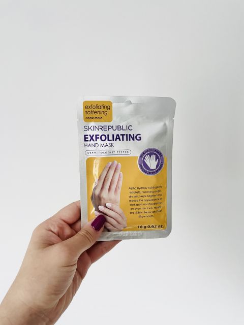 Skin Republic Exfoliating Hand Mask, Maska do dłoni w rękawiczkach, Złuszczająca