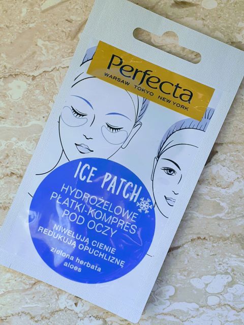 Perfecta Ice Patch, Hydrożelowe płatki kompres pod oczy przeciw cieniom i opuchliźnie, Zielona herbata i aloes