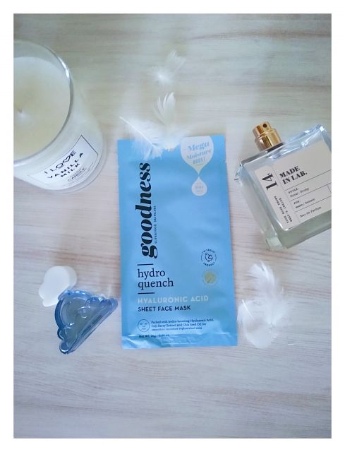 Goodness Maska do twarzy w płacie, Hydro Quench, Hyaluronic Acid Sheet Face Mask, Nawilżająca